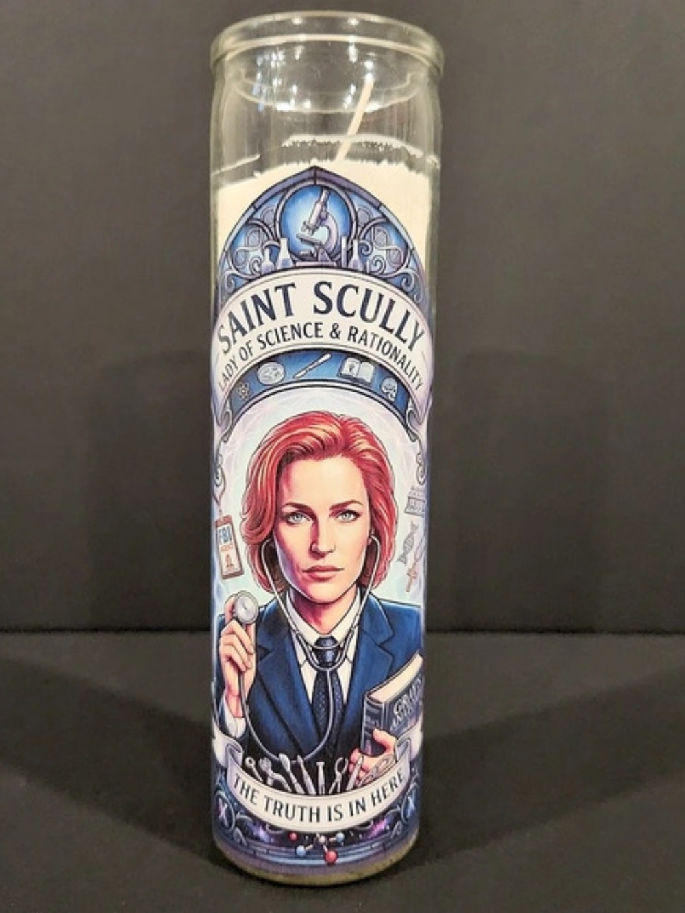 Dana Scully Prayer Candle - Funny X Files Fan Gift - Sci Fi Altar Decor